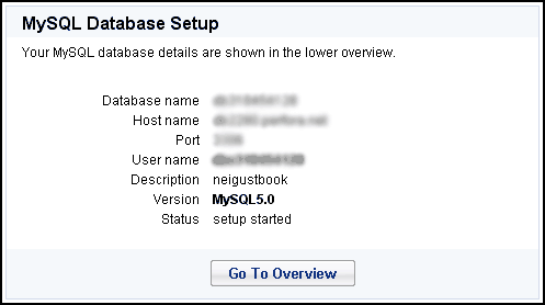 Create Datbase Screen